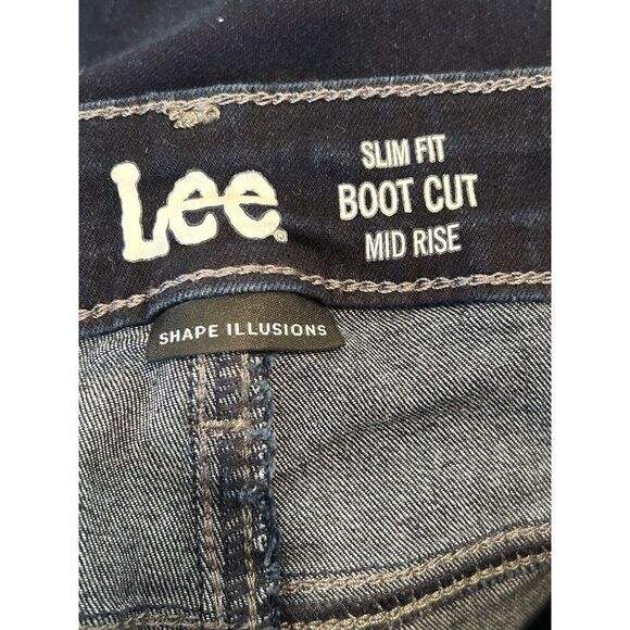 Lee Riders Shape Illusions Blue Jeans Slim Fit Boot Cut Midrise Size 16 - Picture 3 of 7